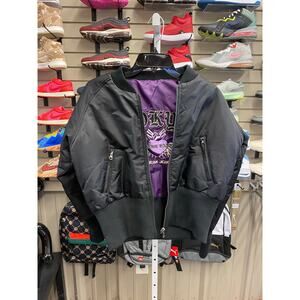 Tokyo Denim Bank Y2K Reversible Black/Purple Bomber Jacket Large
